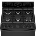 Estufa de Gas al Piso 30 plg con 6 Quemadores para Cocina Color Negro