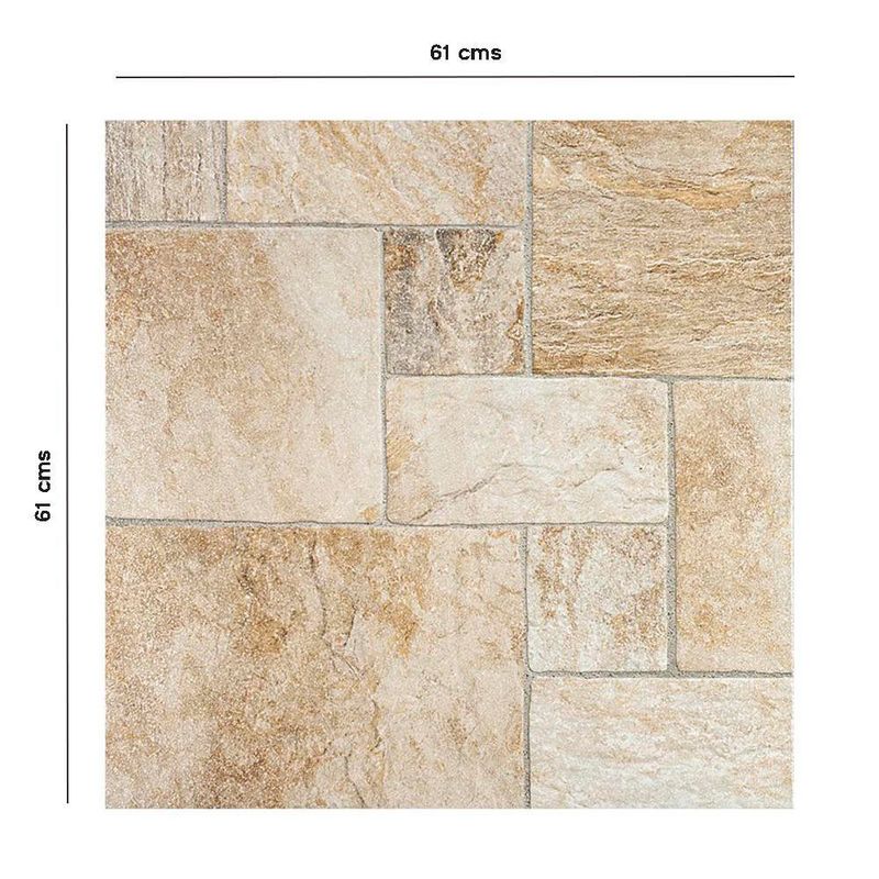 Piso Cerámico Triton Acabado Rústico Color Beige de 61 x 61 cm en Caja de 2.65 m²