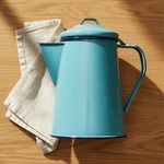 Cafetera Percoladora de Peltre Esmaltado Color Azul Turquesa de 2 Litros