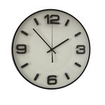 Reloj de Pared con Números Grandes Color Negro y Crema de 34 Cm