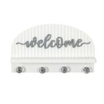 Repisa Decorativa con Ganchos Blanca Welcome