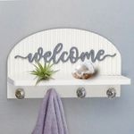 Repisa Decorativa con Ganchos Blanca Welcome