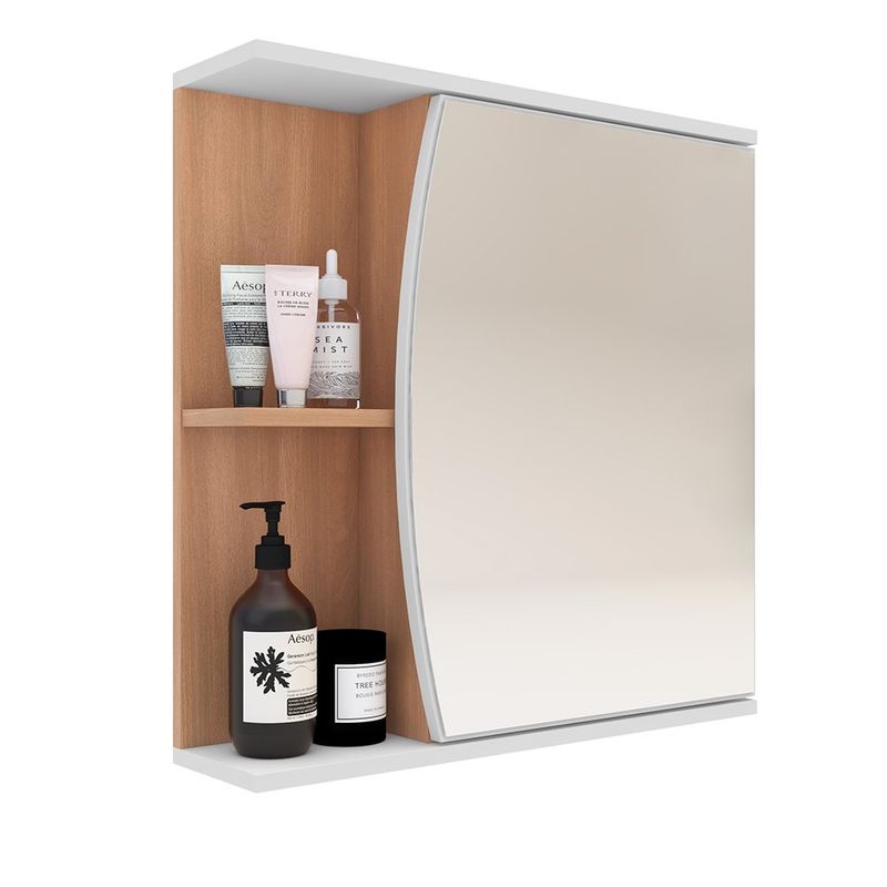 Gabinete de Baño Madera con Espejo para Almacenamiento 60 x 60.8 x 145 cm