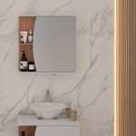 Gabinete de Baño Madera con Espejo para Almacenamiento 60 x 60.8 x 145 cm