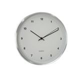 Reloj de Pared Diseño Clásico con Marco Plateado de 30 cm