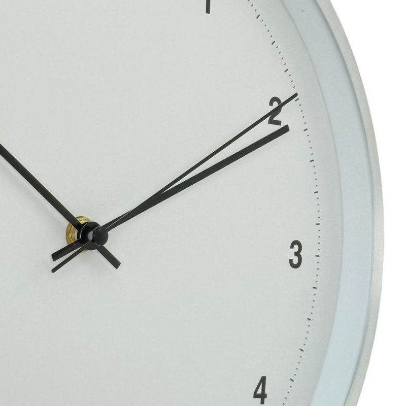 Reloj de Pared Diseño Clásico con Marco Plateado de 30 cm