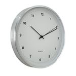 Reloj de Pared Diseño Clásico con Marco Plateado de 30 cm