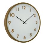 Reloj de Pared Diseño Minimalista con Marco Tipo Madera de 40 Cm