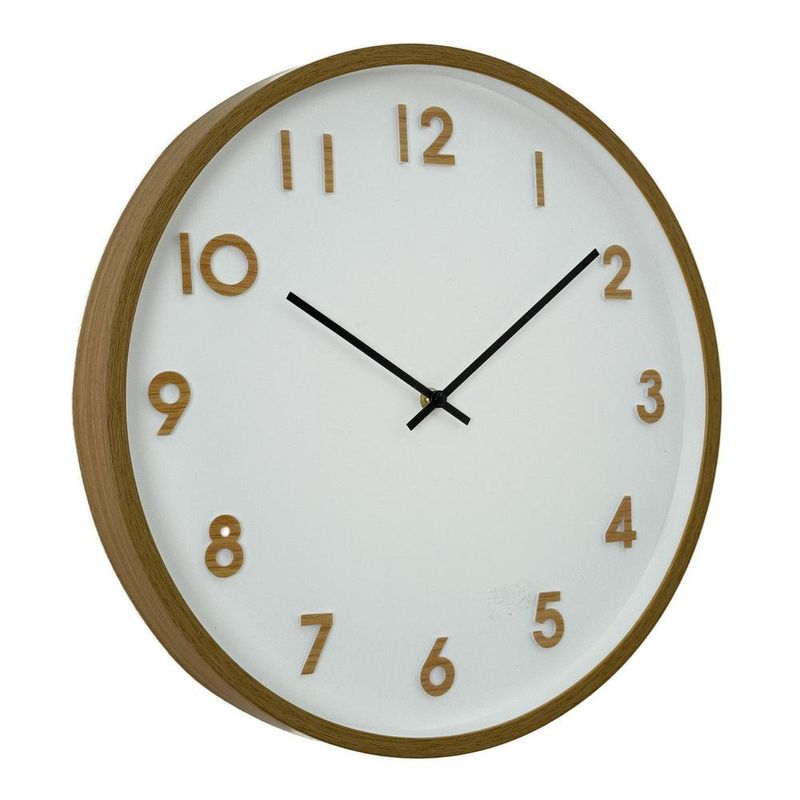 Reloj de Pared Diseño Minimalista con Marco Tipo Madera de 40 Cm