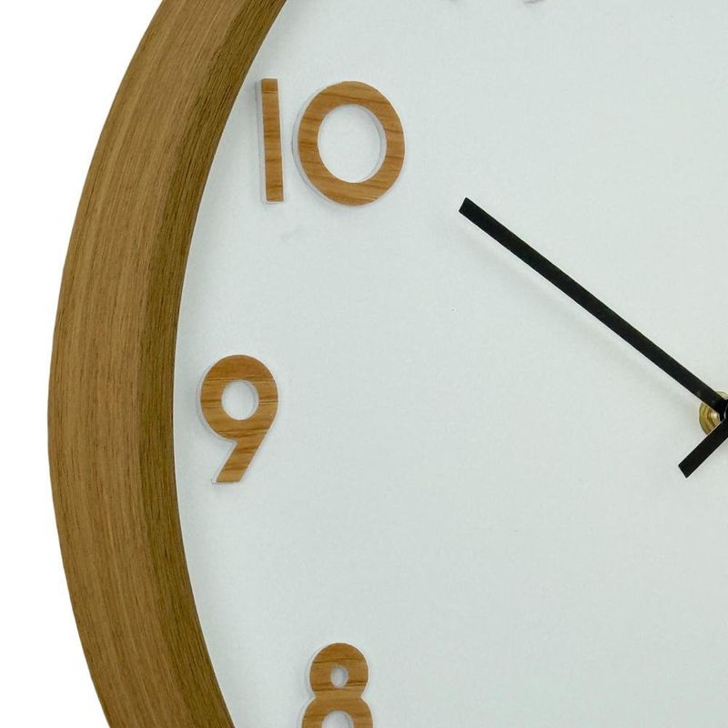 Reloj de Pared Diseño Minimalista con Marco Tipo Madera de 40 Cm