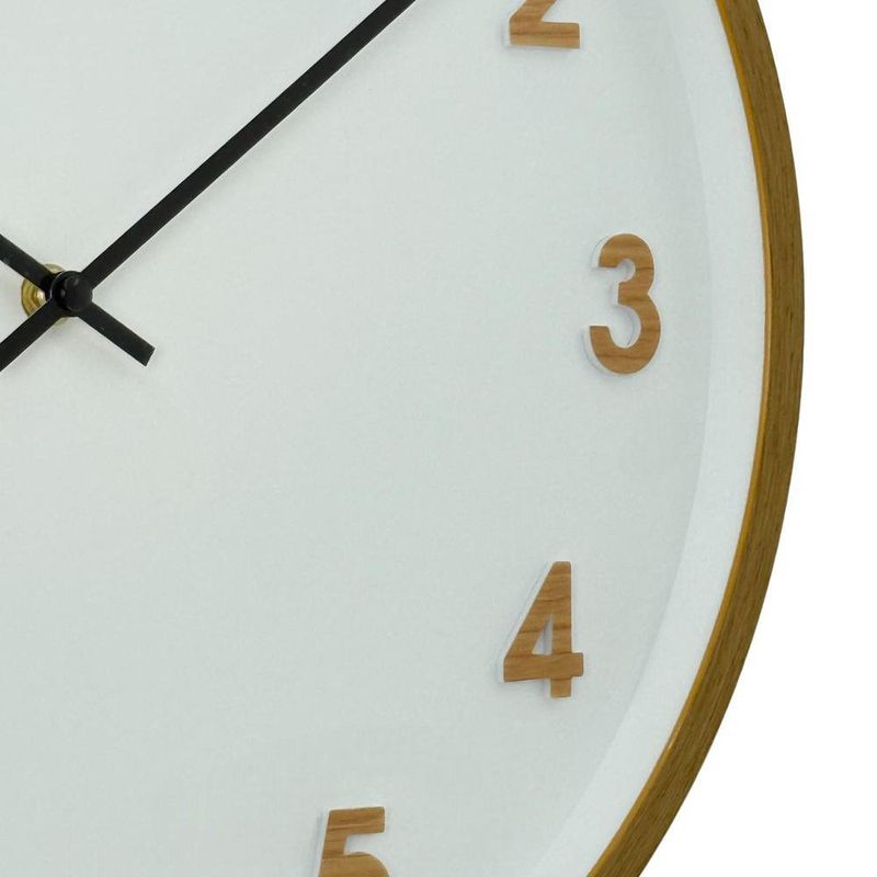 Reloj de Pared Diseño Minimalista con Marco Tipo Madera de 40 Cm