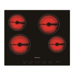 Cooktop Eléctrico Cerámico Hisense de 24 Plg con 4 Zonas Touch Color Negro