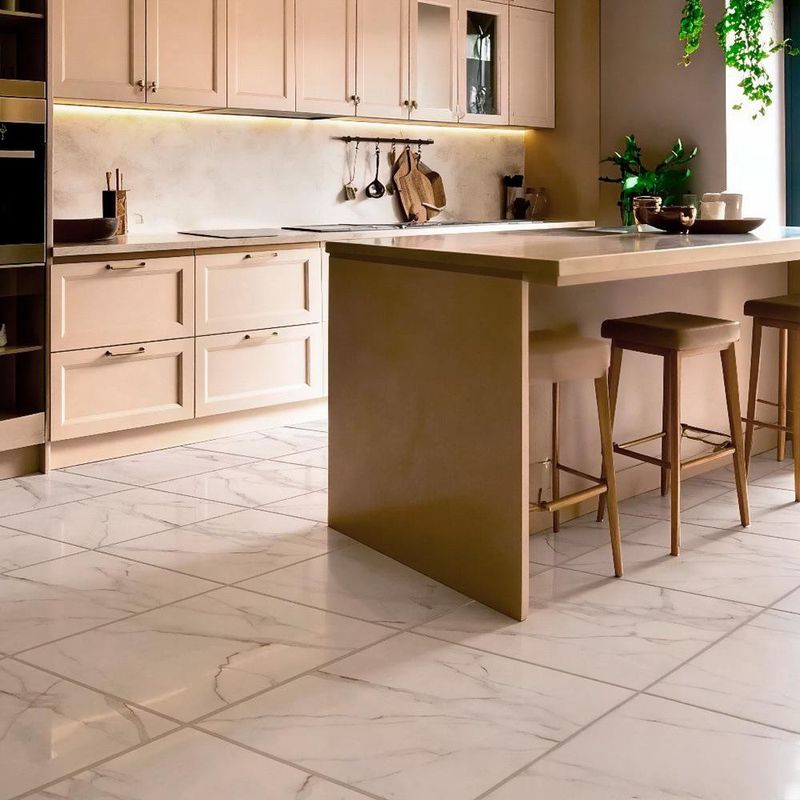 Piso Cerámico Sole Acabado Brillante Color Blanco con Vetas de 61 x 61 cm en Caja de 2.65 m²