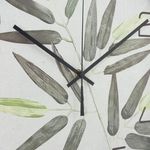 Reloj de Pared Diseño Hojas con Marco Tipo Madera de 40 Cm