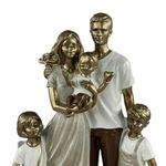 Figura Decorativa de Familia de 5 Personas Estilo Elegante Color Café y Beige 34 Cm
