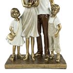 Figura Decorativa de Familia de 5 Personas Estilo Elegante Color Café y Beige 34 Cm