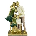 Figura Decorativa de Familia Estilo Elegante Color Olivo y Dorado 25 Cm