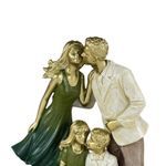 Figura Decorativa de Familia Estilo Elegante Color Olivo y Dorado 25 Cm
