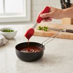 Olla para Salsas Expert Grill con Brocha de Silicona Color Negro y Rojo