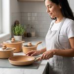 Batería de Cocina Gravina con Antiadherente de 8 Piezas Color Naranja Caramelo