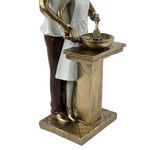 Figura Decorativa de Pareja Cocinando Color Dorado y Blanco 25 Cm