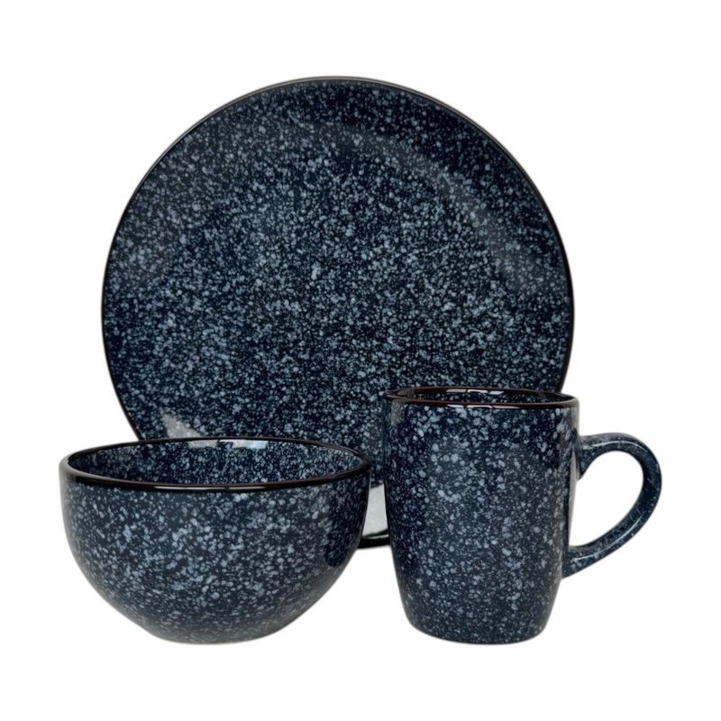 Vajilla Azul Estilo Marmoleado de 12 Piezas