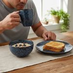 Vajilla Azul Estilo Marmoleado de 12 Piezas