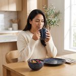 Vajilla Azul Estilo Marmoleado de 12 Piezas