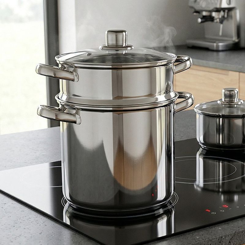 Olla vaporera 6 Litros Acero Inoxidable