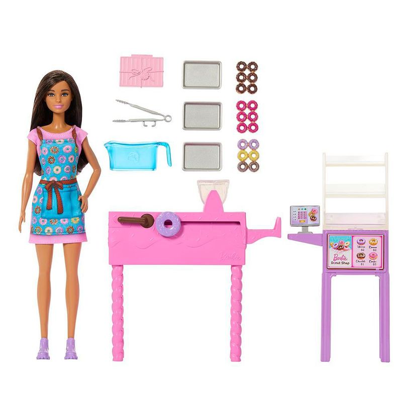 Set de Barbie Profesiones Tienda de Donas con Muñeca de Moda y Accesorios