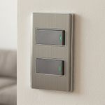 Switch Doble Acero Lisboa con Placa