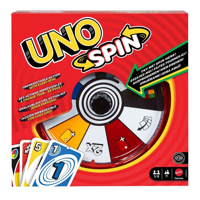 Juego de Mesa UNO Spin con Ruleta de Acción