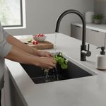 Lavatrastos de 1 Fosa en Acero Inoxidable 3031R de 60 x 44 x 22.8 cm Color Negro