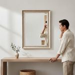 Espejo de Pared Decorativo 74x104 cm Marco Plateado y Dorado