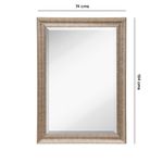 Espejo de Pared Decorativo 74x104 cm Marco Plateado y Dorado