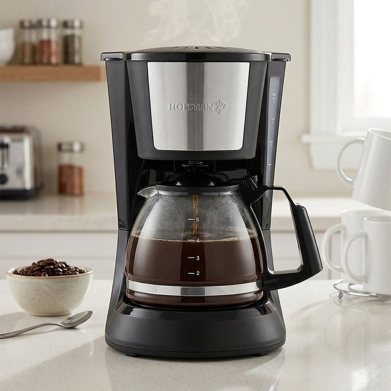 Cafetera Convencional Negro y Acero Inoxidable 5 Tazas