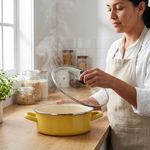 Budinera Recta de Peltre Praktica con Tapa Color Amarillo Lima 3 Litros