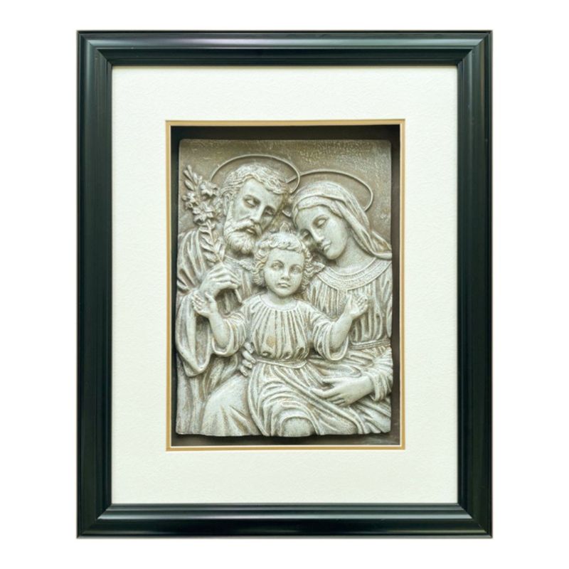 Cuadro Decorativo de la Sagrada Familia con Marco Negro de 45 x 55 cm
