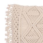 Cojín Decorativo Estilo Boho de Macramé Color Ivory 40 x 40 Cm