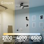 Ventilador de Techo con Luz LED Integrada Siroco Color Negro de 36 Plg