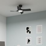 Ventilador de Techo con Luz LED Integrada Siroco Color Negro de 36 Plg