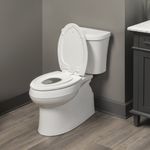 Asiento para Inodoro Alargado con Adaptador Infantil con Cierre Lento Color Blanco