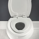 Asiento para Inodoro Alargado con Adaptador Infantil con Cierre Lento Color Blanco