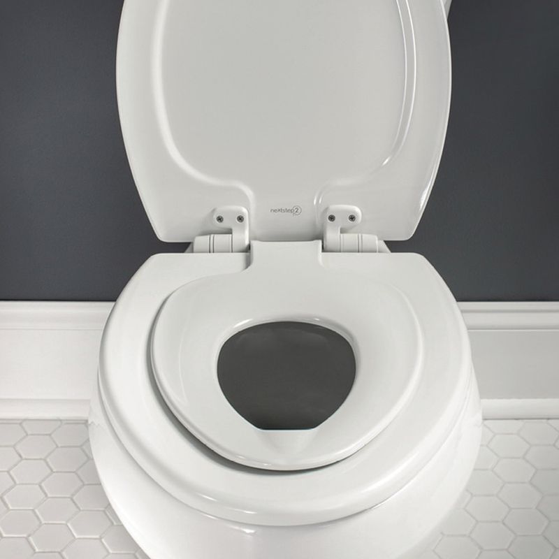 Asiento para Inodoro Alargado con Adaptador Infantil con Cierre Lento Color Blanco