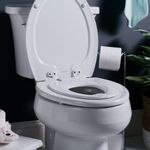 Asiento para Inodoro Alargado con Adaptador Infantil con Cierre Lento Color Blanco