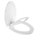 Asiento para Inodoro Alargado con Adaptador Infantil con Cierre Lento Color Blanco