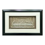 Cuadro Decorativo de la Santa Cena Relieve con Marco Negro de 35 x 55 cm