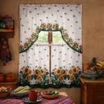 Cortinas para Cocina 3 Piezas con Estampado de Girasoles