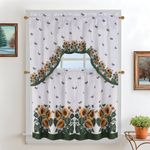 Cortinas para Cocina 3 Piezas con Estampado de Girasoles