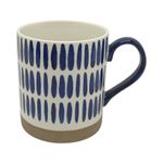 Pocillo de Cerámica Blanca con Lineas Azules 16.2 Onzas